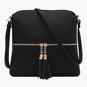 Lightweight Medium Crossbody Bag with Tassel